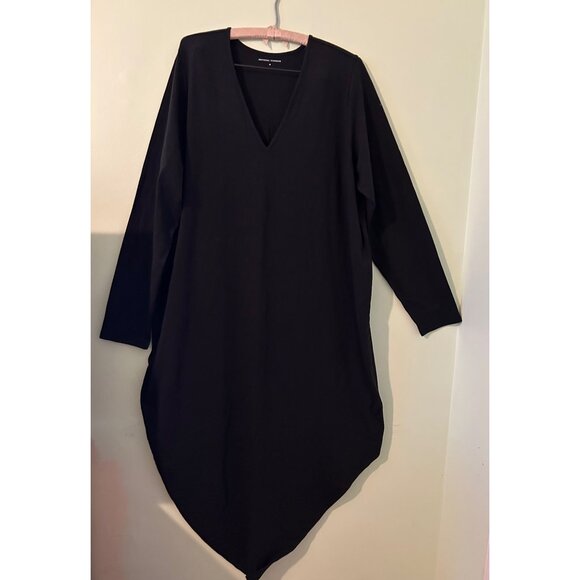 Universal Standard Geneva V-Neck Midi Dress Black Medium 18-20 Short Sleeve - Picture 2 of 10